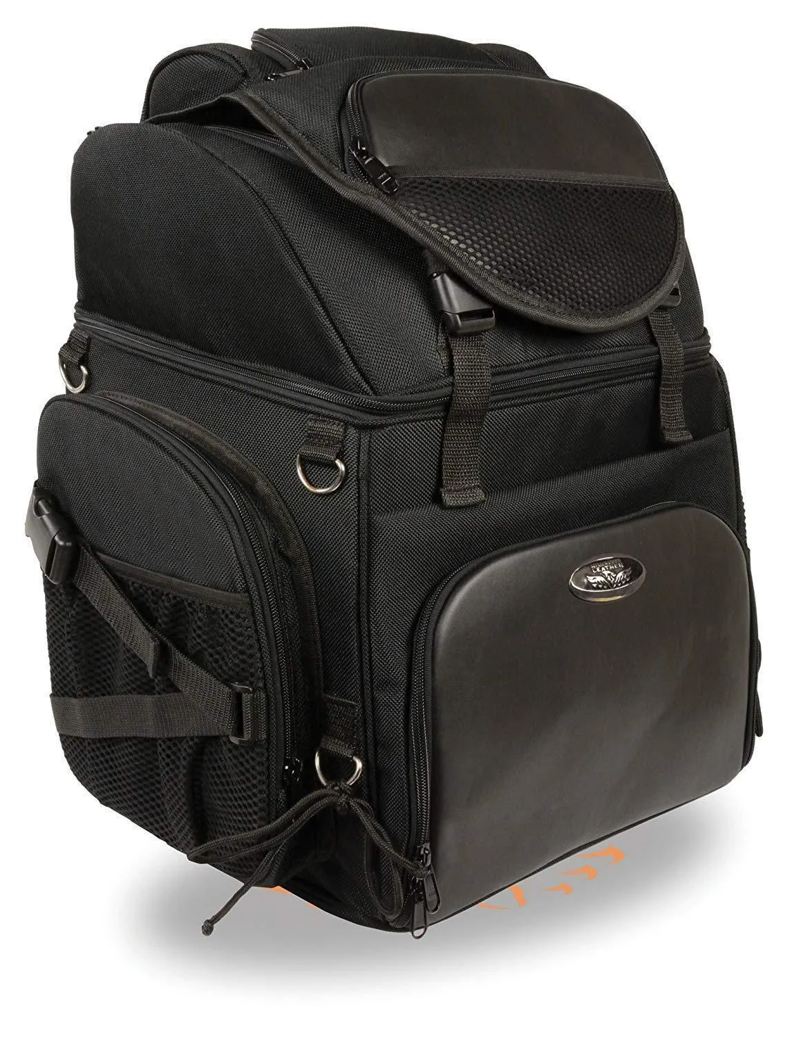 Milwaukee Leather SH689 Large Black Textile Waterproof Touring Motorcycle Sissy Bar Bag