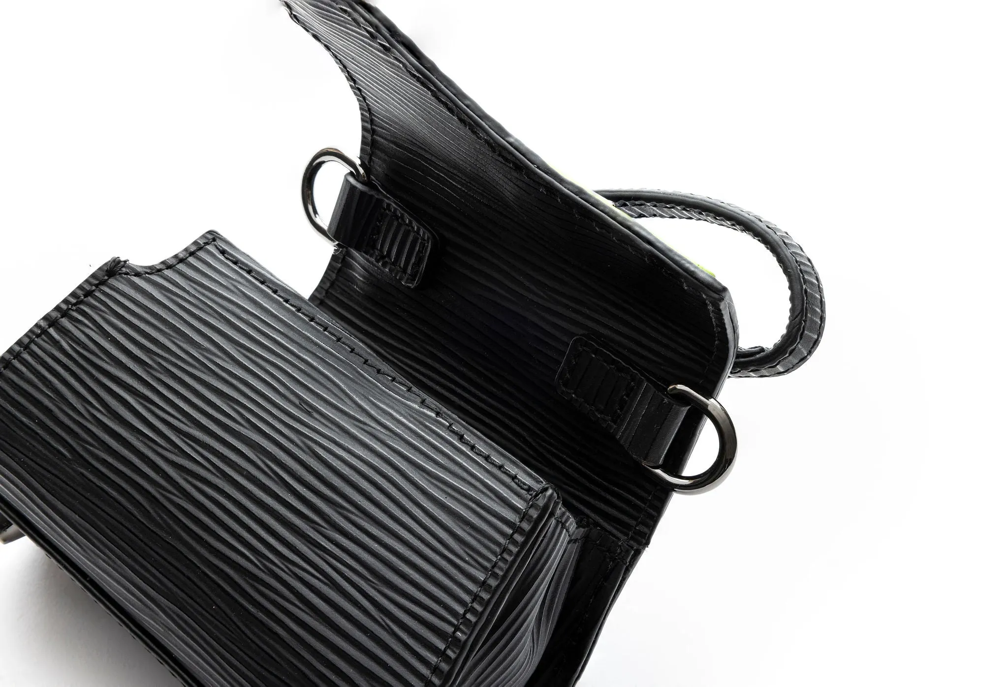 Mini Lowercase Flap Bag “Black/Lime”