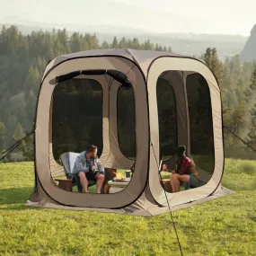 modern Outdoor Canopy Canvas Bell Tent/Tent Pop-Up Shelter with Mosquito and UV Protection for Camping or Backyard