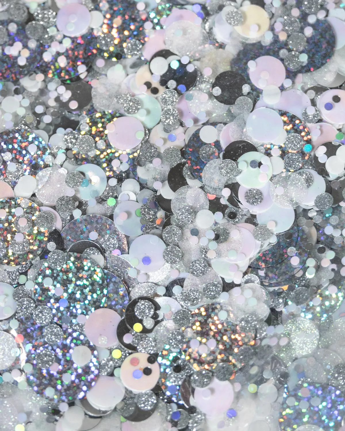 MORE METALLIC CONFETTI BUCKET BAG