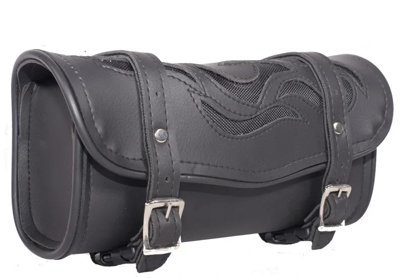 Motorcycle riding PVC 10" waterproof Blk Flame toolbag with quick release