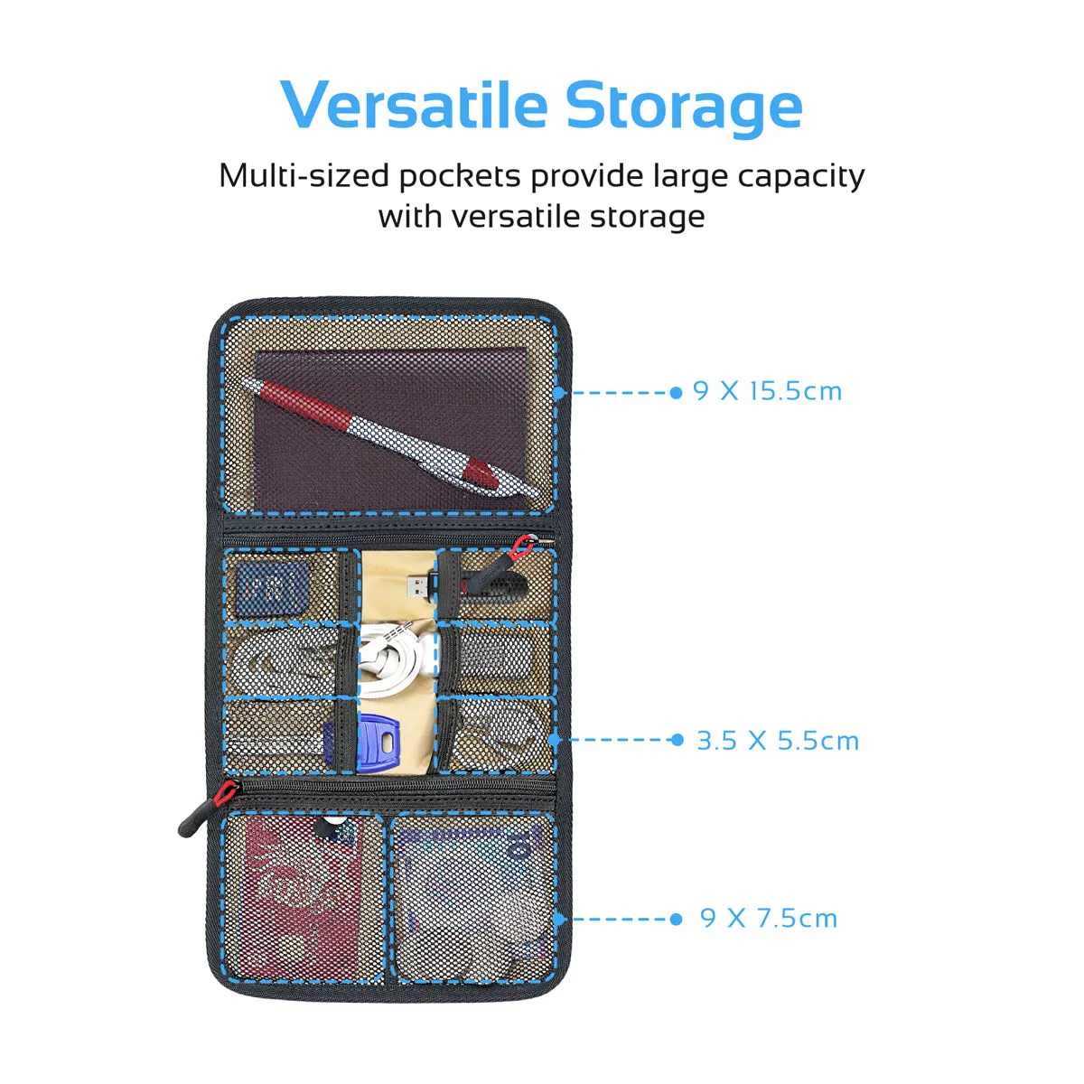 Multi-Purpose Travel Electronic Accessory Organizer Pouch