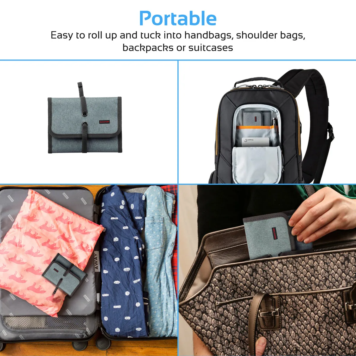 Multi-Purpose Travel Electronic Accessory Organizer Pouch