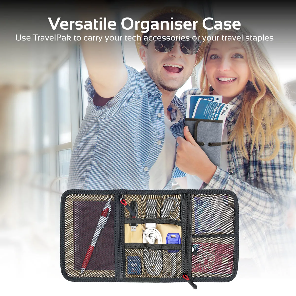 Multi-Purpose Travel Electronic Accessory Organizer Pouch