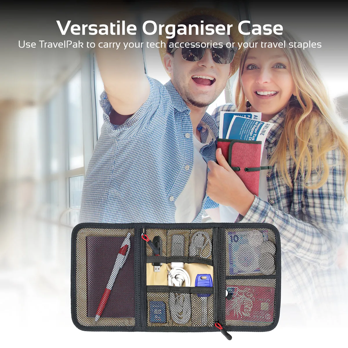 Multi-Purpose Travel Electronic Accessory Organizer Pouch