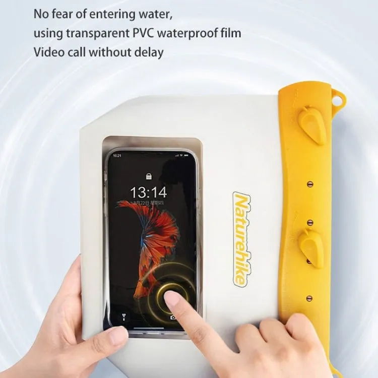 Naturehike Touch Screen Cell Phone IPX8 Waterproof Bag Swimming Diving Bag Trail Rafting Equipment, Color: 5.6L Yellow