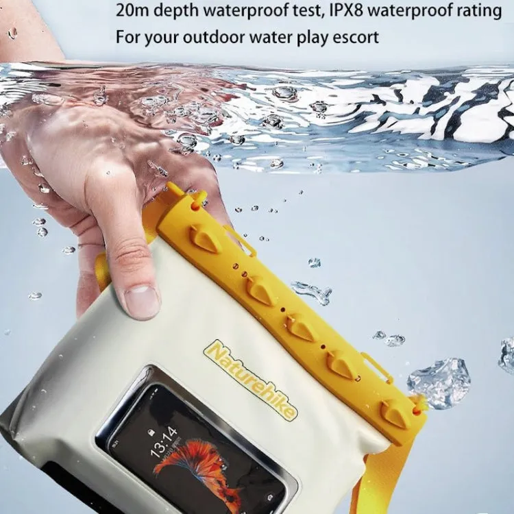 Naturehike Touch Screen Cell Phone IPX8 Waterproof Bag Swimming Diving Bag Trail Rafting Equipment, Color: 5.6L Yellow