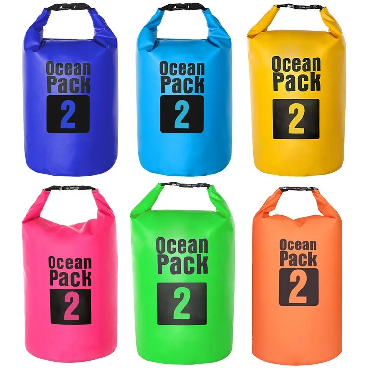 Outdoor Waterproof Bag Dry Sack PVC Barrel Bag, Capacity: 2L (Dark Blue)