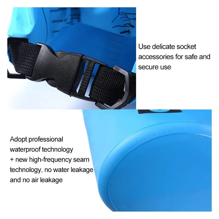 Outdoor Waterproof Bag Dry Sack PVC Barrel Bag, Capacity: 2L (Dark Blue)