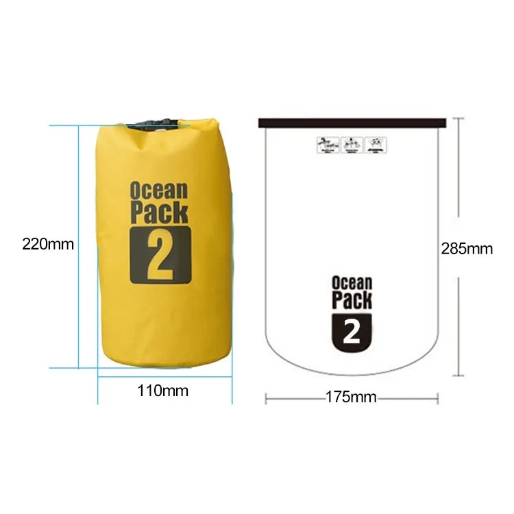 Outdoor Waterproof Bag Dry Sack PVC Barrel Bag, Capacity: 2L (Dark Blue)