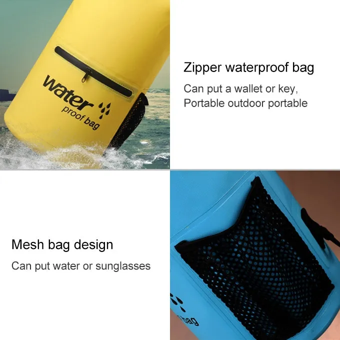 Outdoor Waterproof Dry Dual Shoulder Strap Bag Dry Sack PVC Barrel Bag, Capacity: 20L(Green)