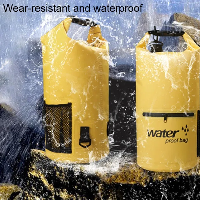 Outdoor Waterproof Dry Dual Shoulder Strap Bag Dry Sack PVC Barrel Bag, Capacity: 20L(Green)