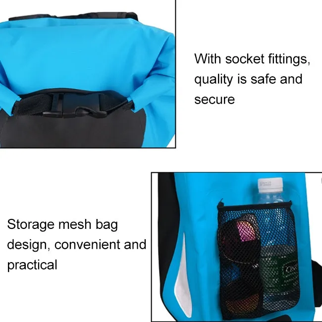 Outdoor Waterproof Dry Dual Shoulder Strap Bag Dry Sack PVC Barrel Bag, Capacity: 25L (Green)