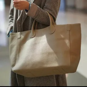 Oversized Leather Top Handle Bag