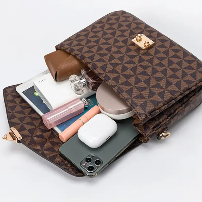 Paziye Check Print Ladies Crossbody Bag