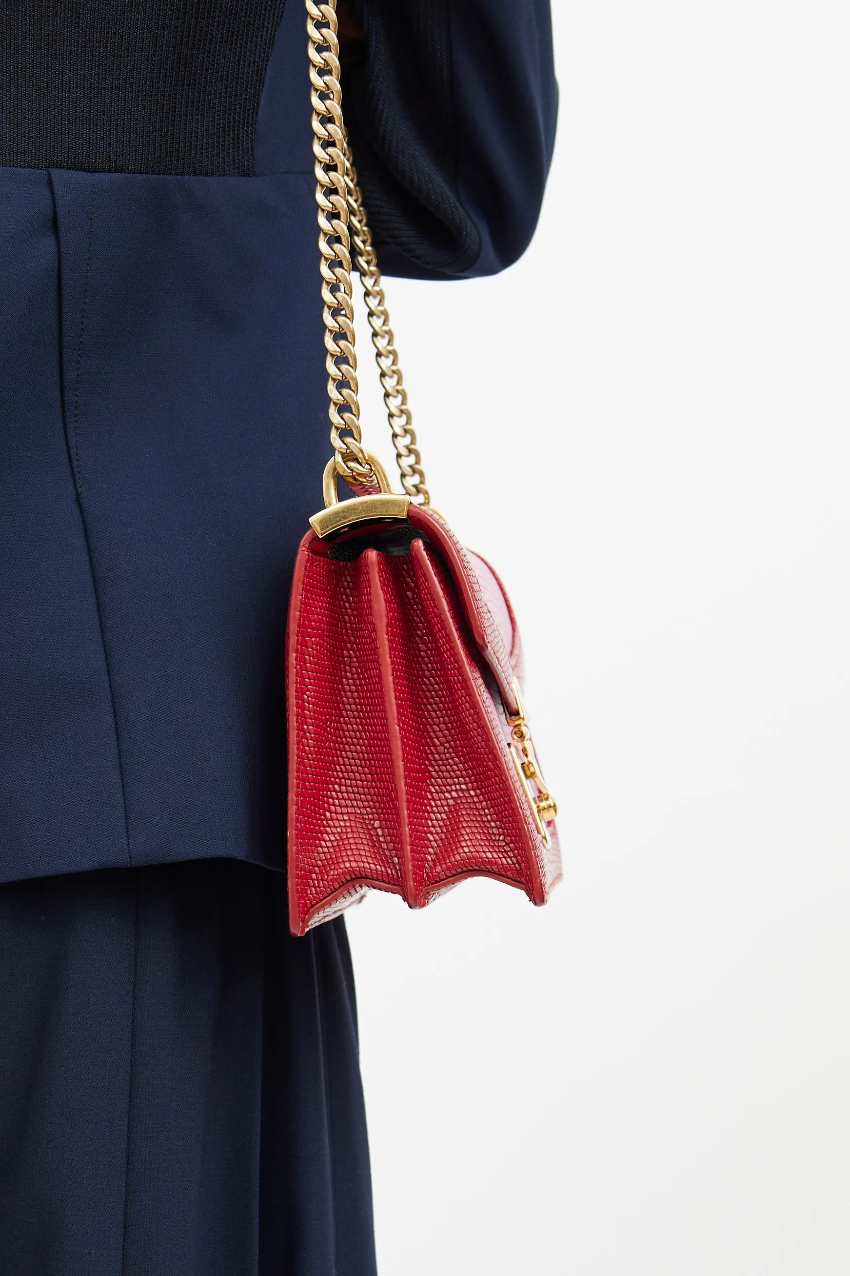 Pink & Red Flap Chain Bag