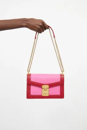 Pink & Red Flap Chain Bag