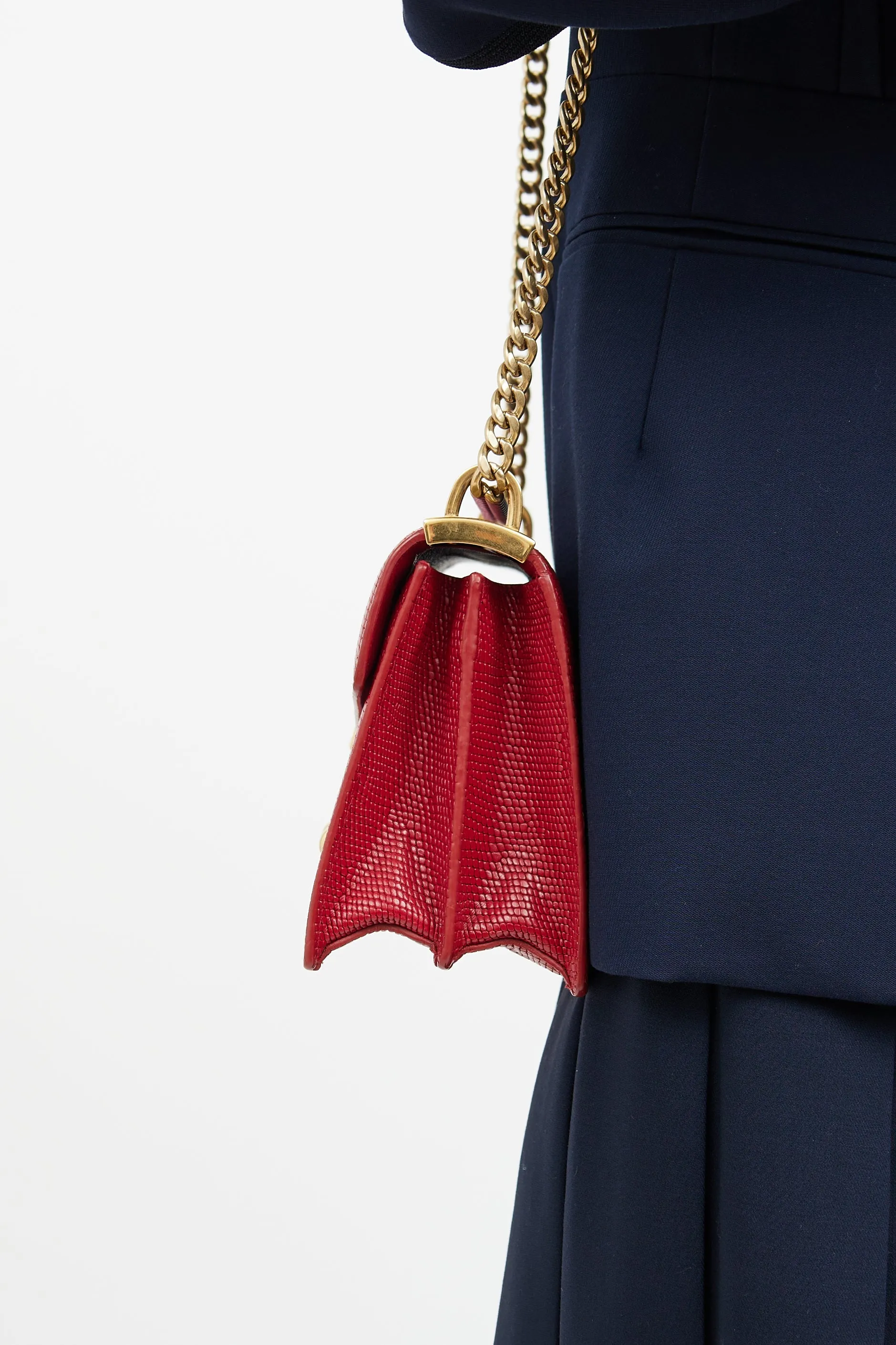 Pink & Red Flap Chain Bag
