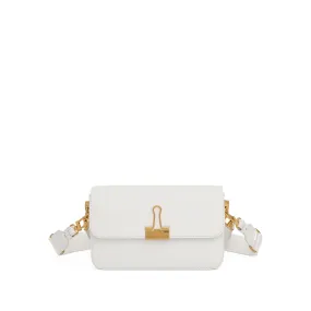 Plain Binder Small Shoulder Bag in White