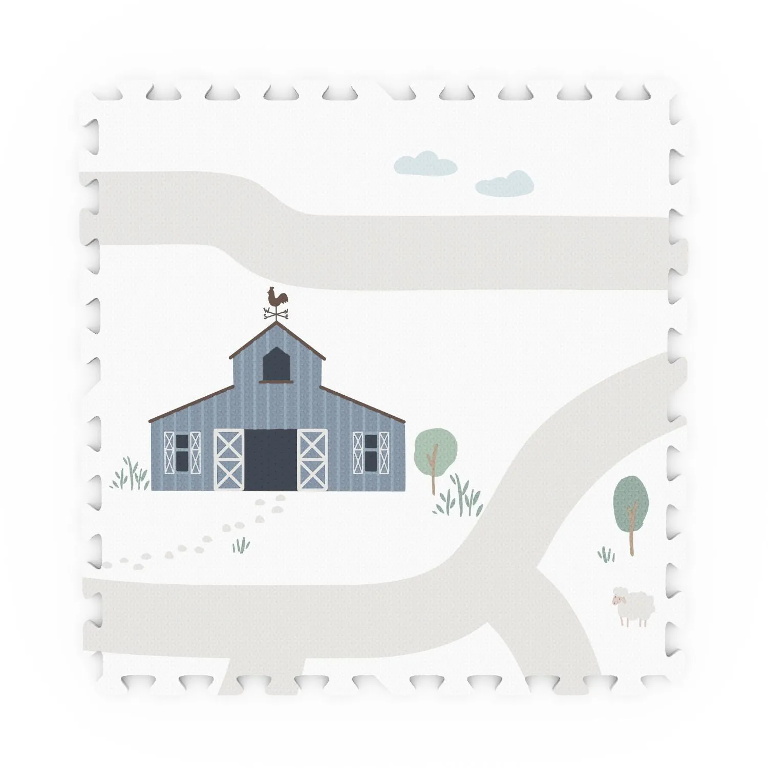 Play&Go EEVAA 3-in-1 Reversible Puzzle Playmat - Farm - 120x180cm