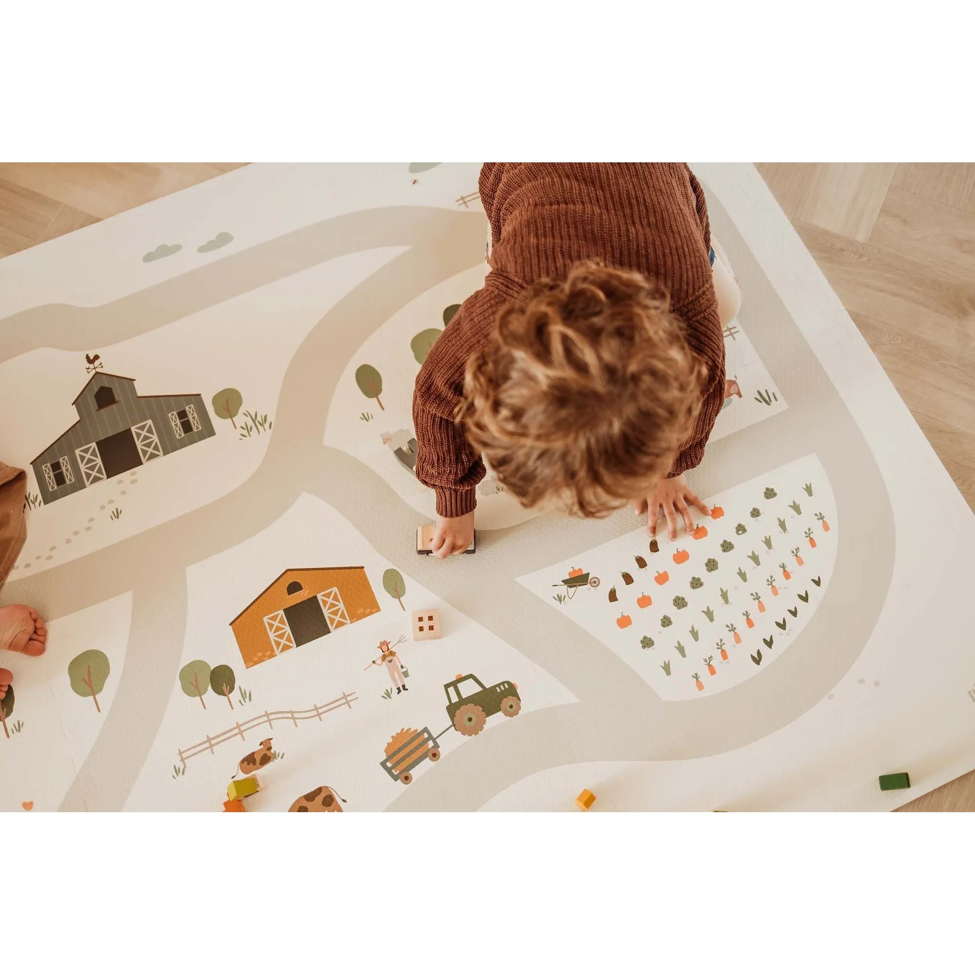 Play&Go EEVAA 3-in-1 Reversible Puzzle Playmat - Farm - 120x180cm