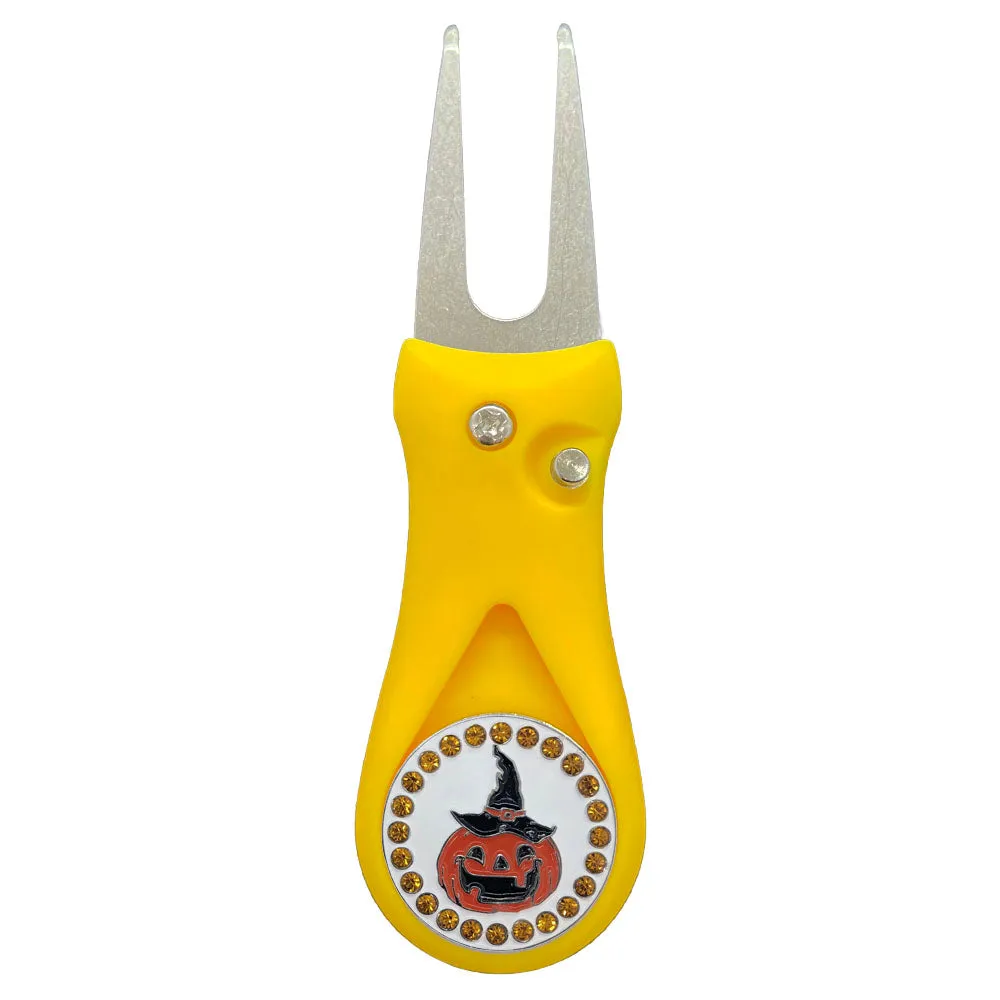 Pumpkin Golf Ball Marker With Colored Divot Repair Tool