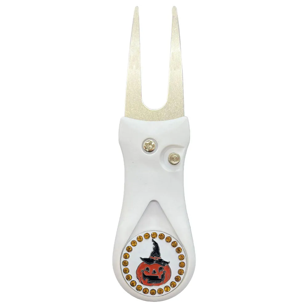 Pumpkin Golf Ball Marker With Colored Divot Repair Tool