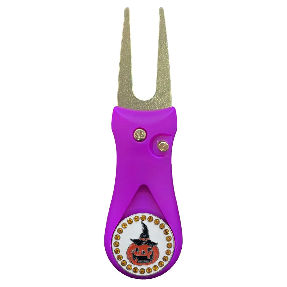 Pumpkin Golf Ball Marker With Colored Divot Repair Tool