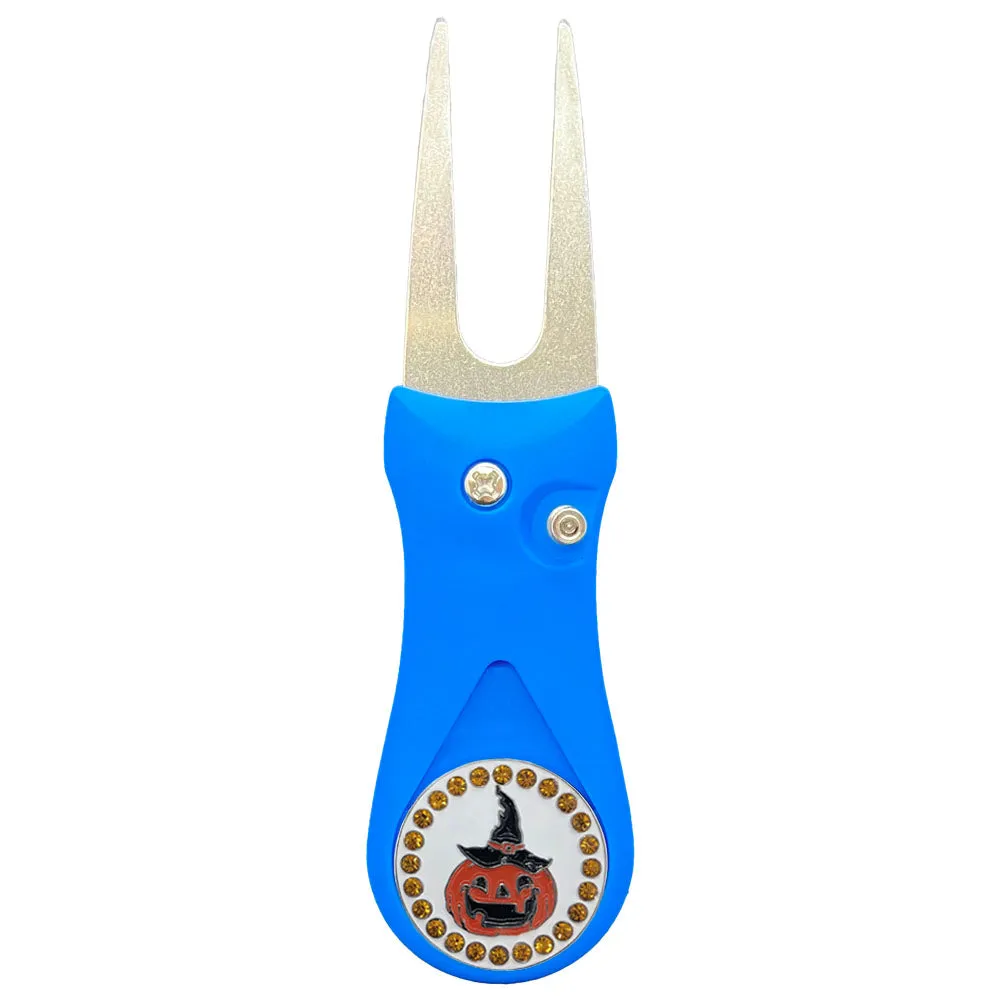 Pumpkin Golf Ball Marker With Colored Divot Repair Tool