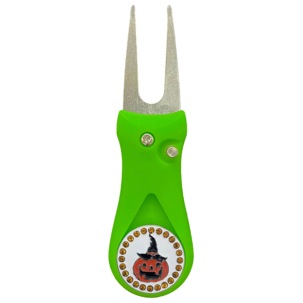 Pumpkin Golf Ball Marker With Colored Divot Repair Tool
