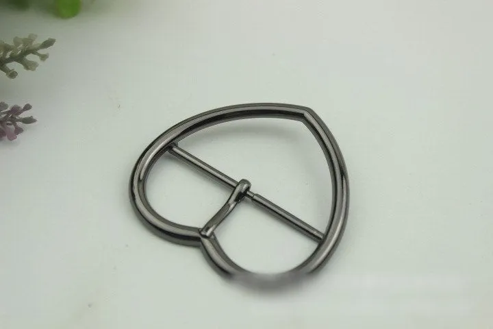 Purse Strap Slider Bag Hardware Metal Heart Double Loop Slide Buckle Adjuster Keeper Ring 53mm 2 1/8" Gold Silver 2/20pcs DIY Bulk Supplies