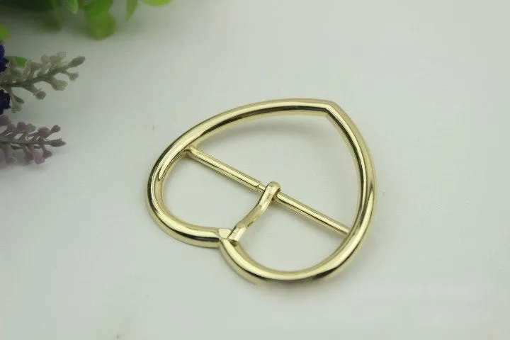 Purse Strap Slider Bag Hardware Metal Heart Double Loop Slide Buckle Adjuster Keeper Ring 53mm 2 1/8" Gold Silver 2/20pcs DIY Bulk Supplies