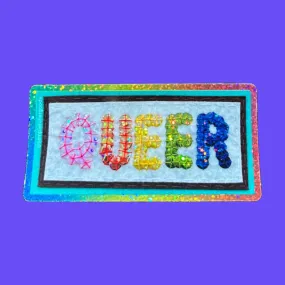 Queer ~ Sequin Patch Inspired Waterproof Holographic Sticker