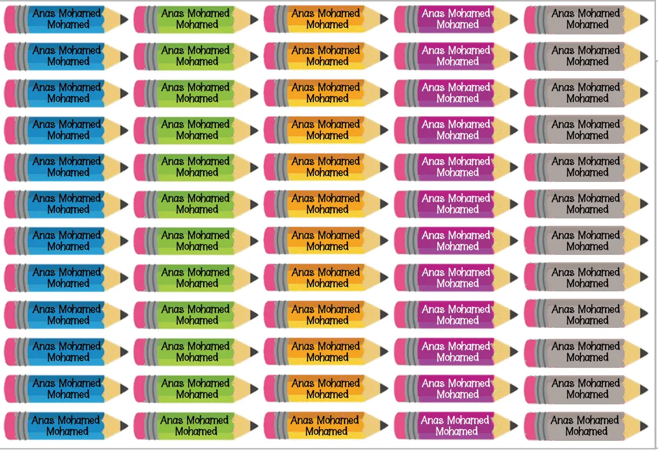 ""Caricature personalized (boys) labels packs