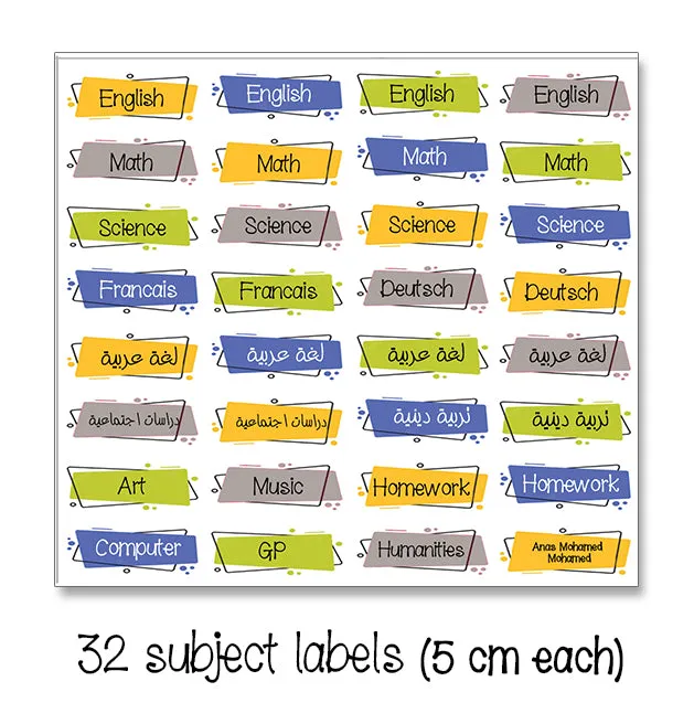 ""Caricature personalized (boys) labels packs