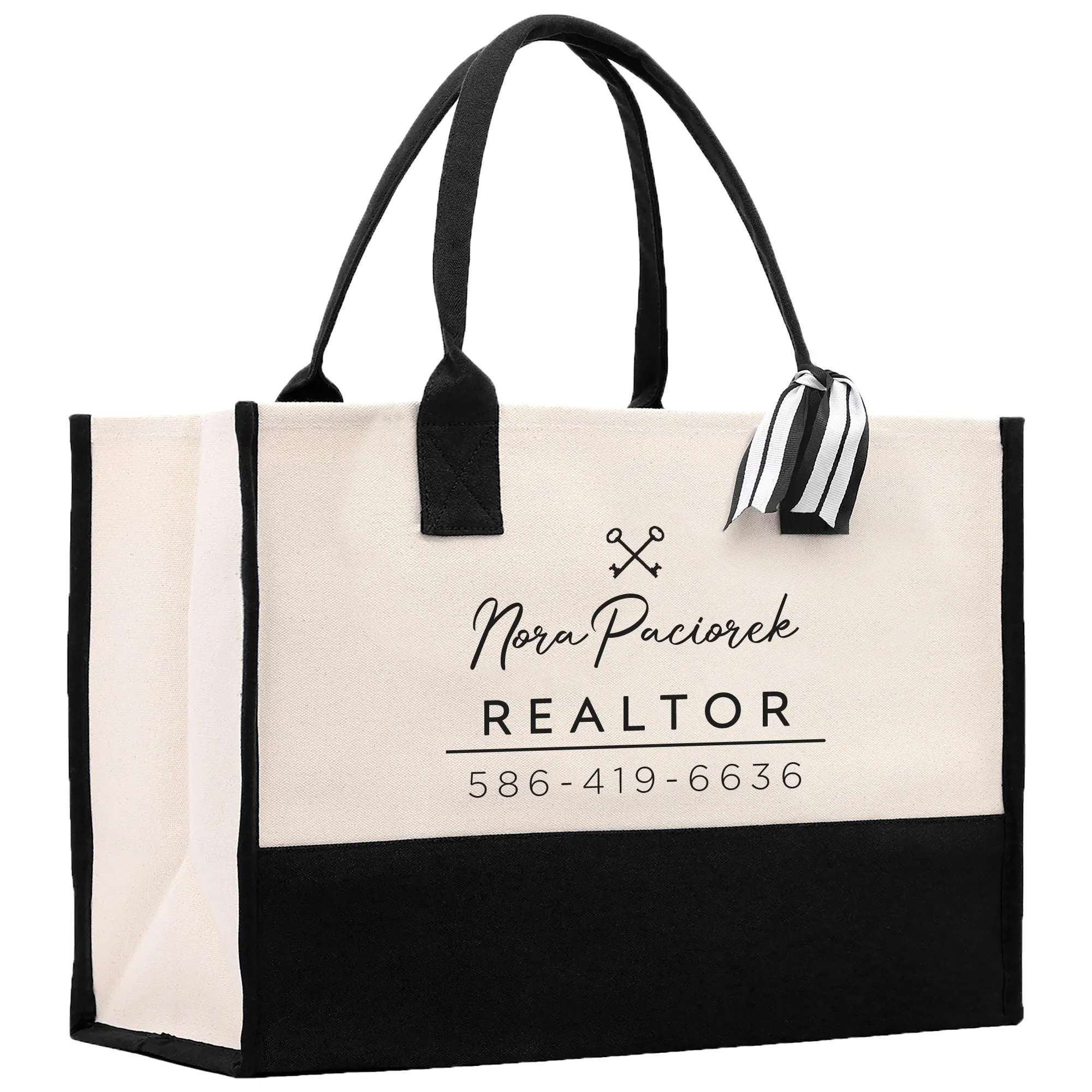 Realtor Tote Bag Personalized Business Tote Bag Custom Real Estate Agent Gift Bulk Business Logo Realtor Swag Real Estate Tote Bag (RET1017)