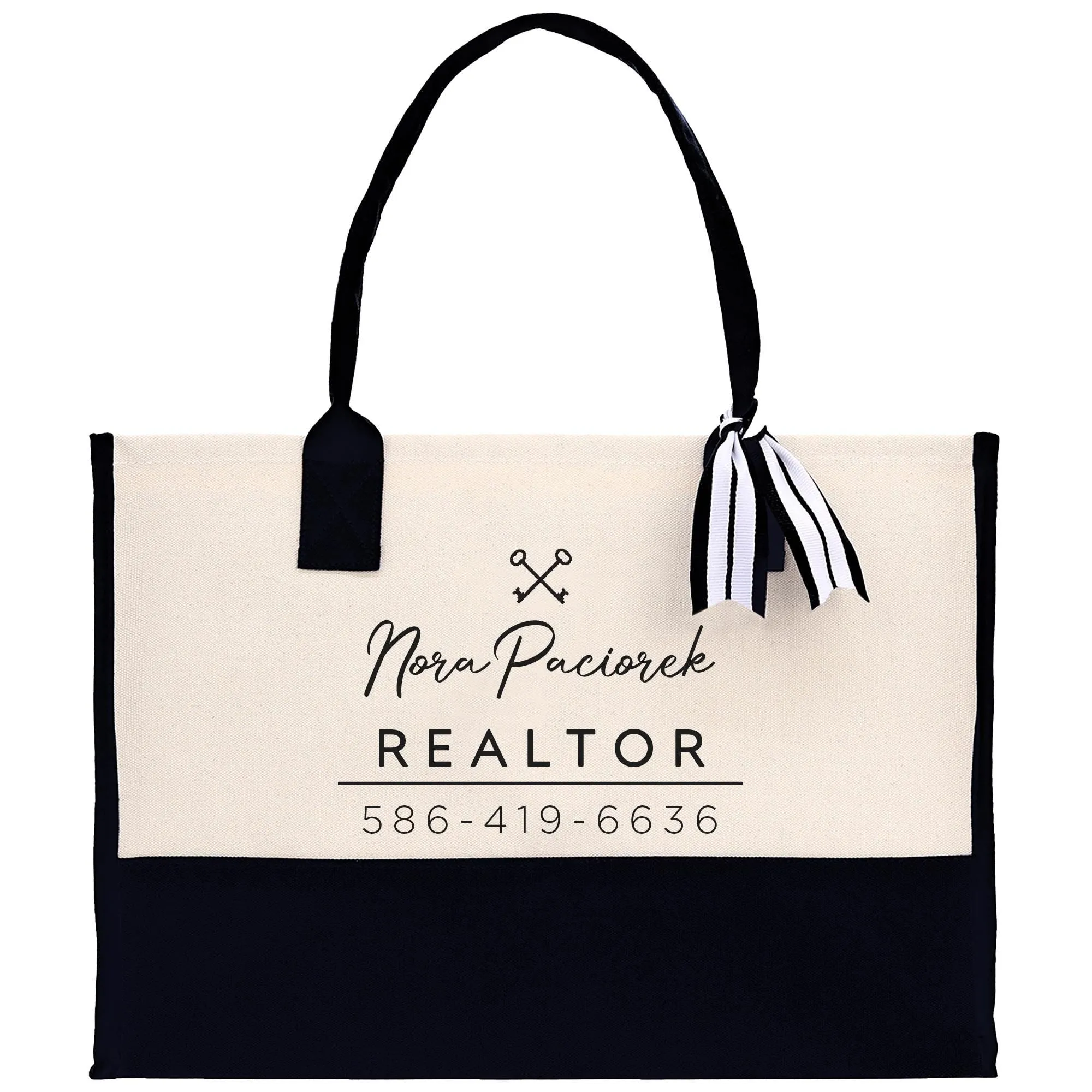 Realtor Tote Bag Personalized Business Tote Bag Custom Real Estate Agent Gift Bulk Business Logo Realtor Swag Real Estate Tote Bag (RET1017)