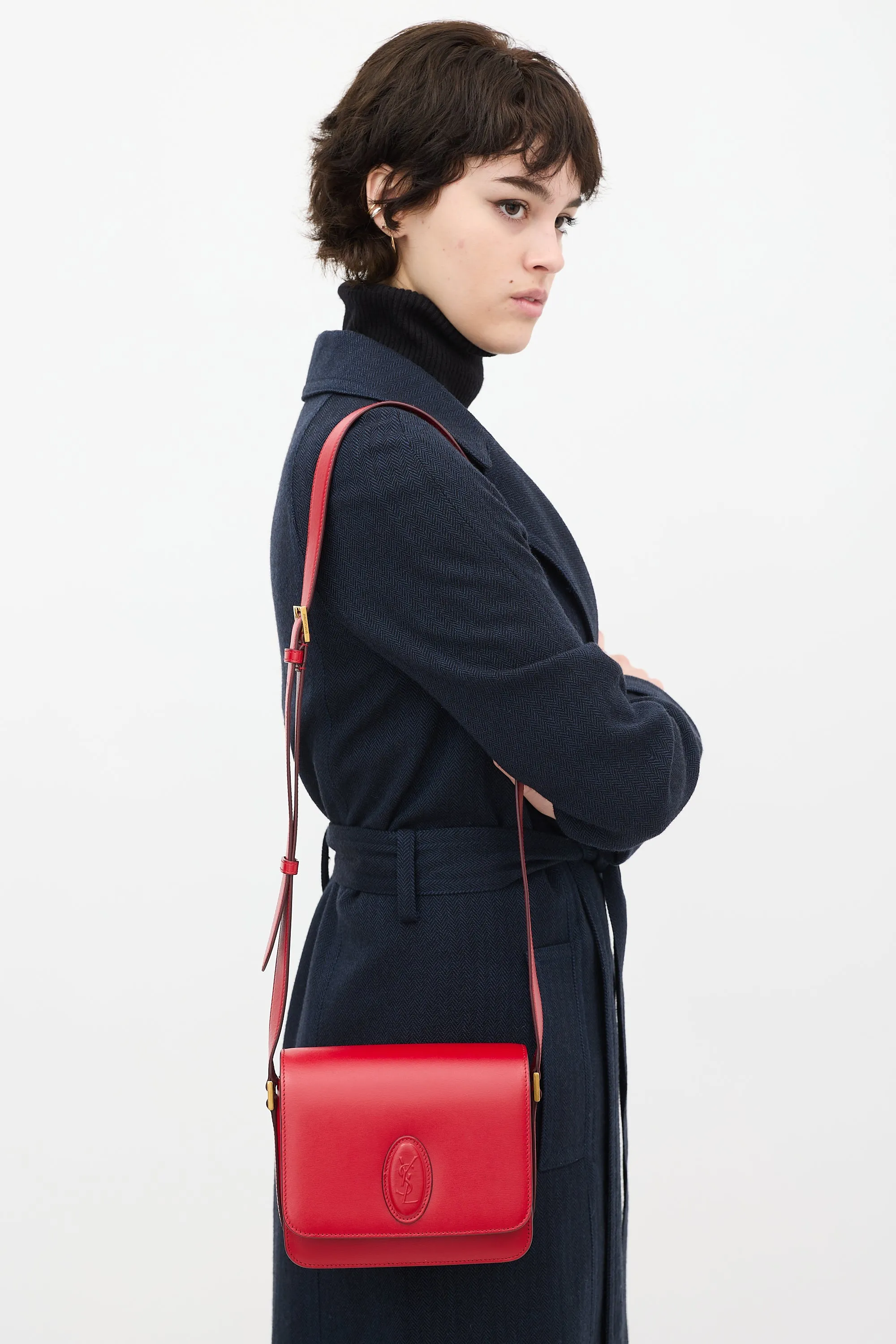 Red Leather Le 61 Small Saddle Bag
