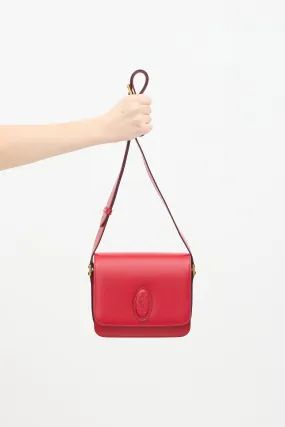 Red Leather Le 61 Small Saddle Bag