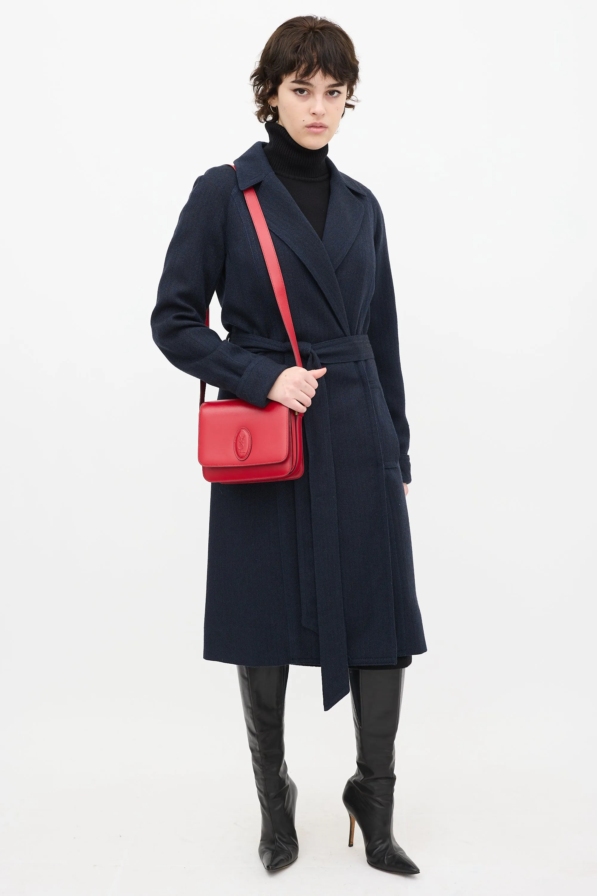 Red Leather Le 61 Small Saddle Bag