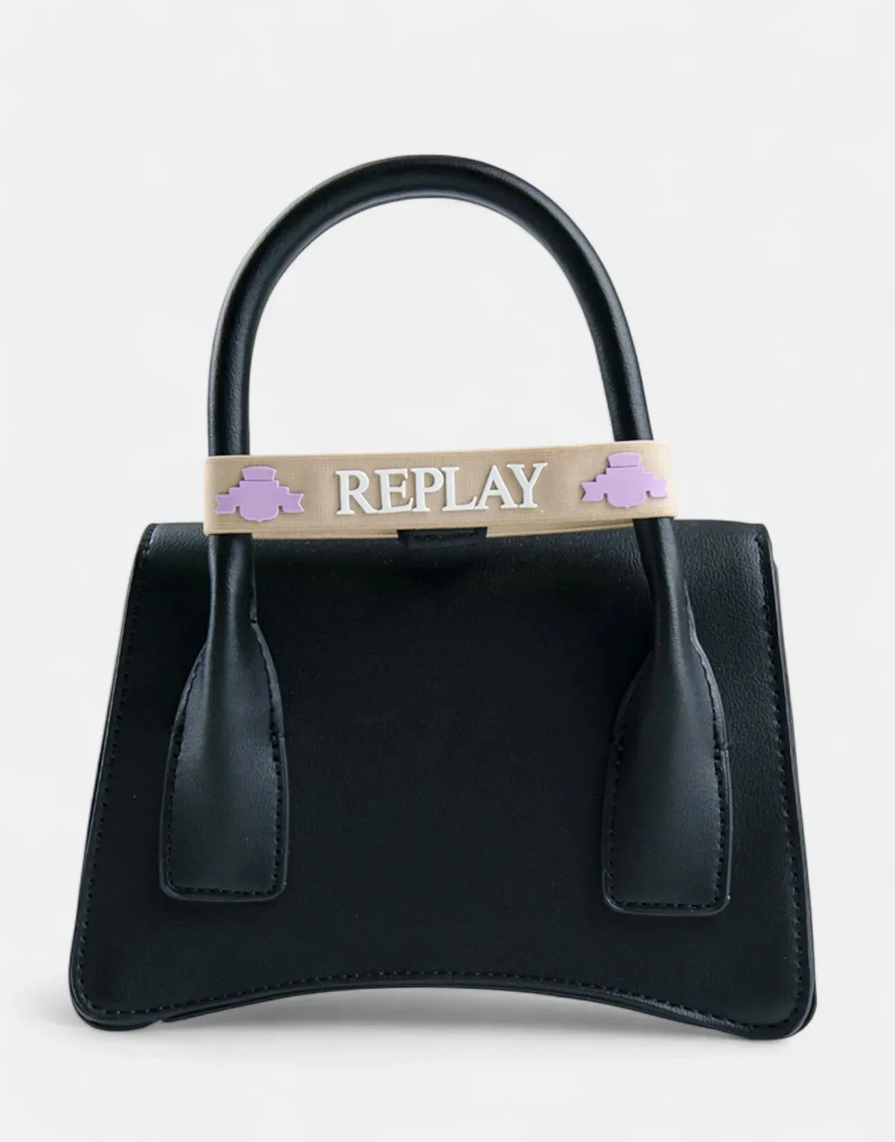 Replay Metal Logo Black Handbag