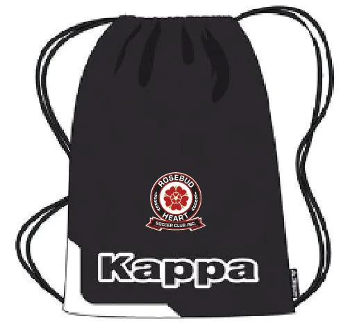 Rosebud Heart - Draw String Gym Bag - Black