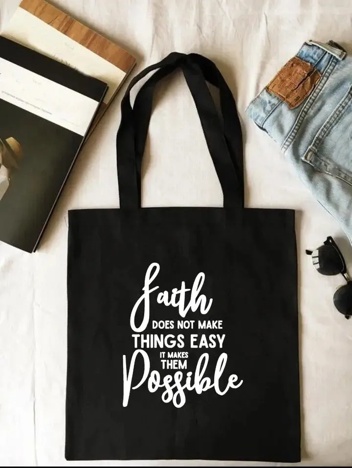 Shopping Bags Way Maker Miracle Worker My God Christian Canvas Tote Bag Faith Hope Love Jesus Print Reusable Shoulder Book Bag