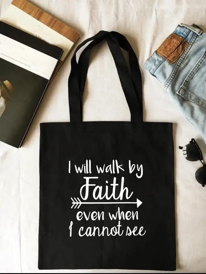Shopping Bags Way Maker Miracle Worker My God Christian Canvas Tote Bag Faith Hope Love Jesus Print Reusable Shoulder Book Bag