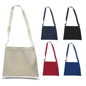 Small Messenger Canvas Tote Bag with Long Straps