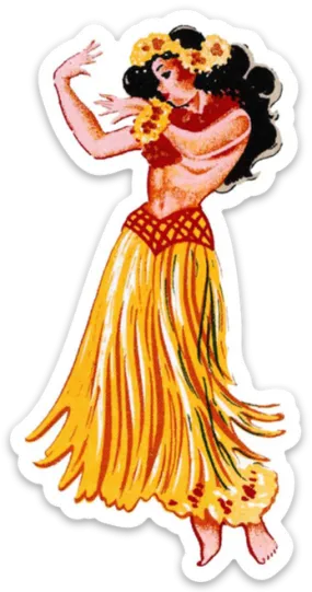 Sticker Hula Girl Vintage