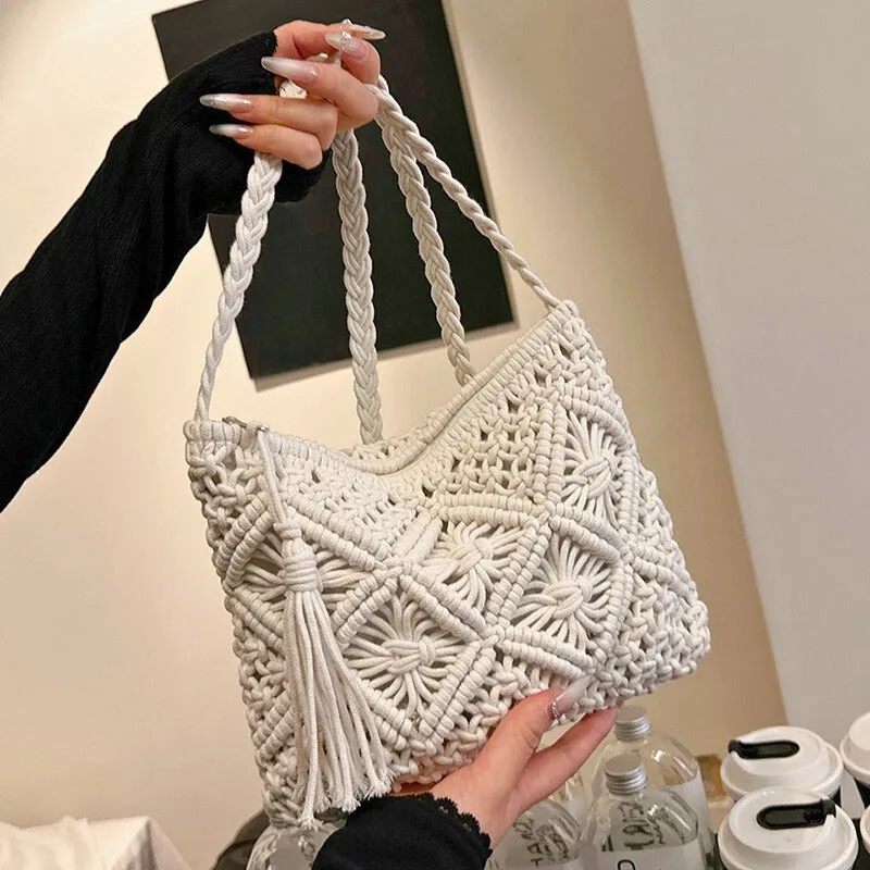 SUNWOVEN MACRAMÉ HANDBAG