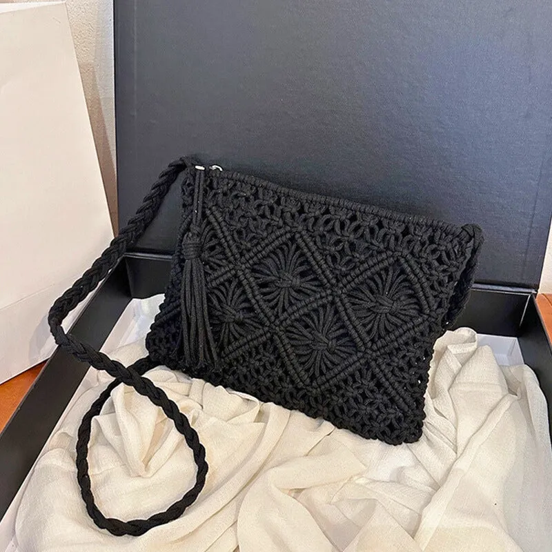 SUNWOVEN MACRAMÉ HANDBAG