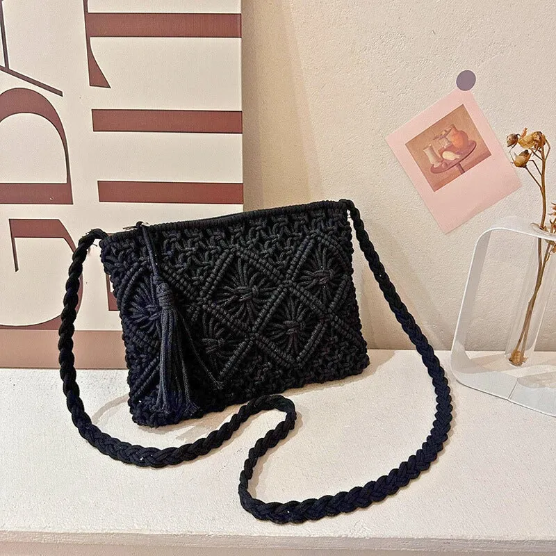SUNWOVEN MACRAMÉ HANDBAG