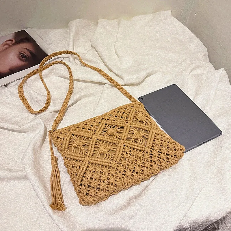 SUNWOVEN MACRAMÉ HANDBAG